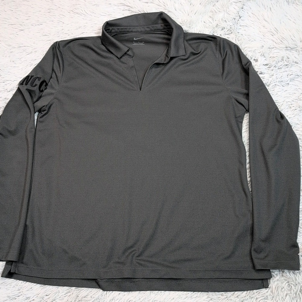 Nike Shirt Womens XL Gray Golf Tee Swoosh Athletic V Neck Active‎ Wear Casual